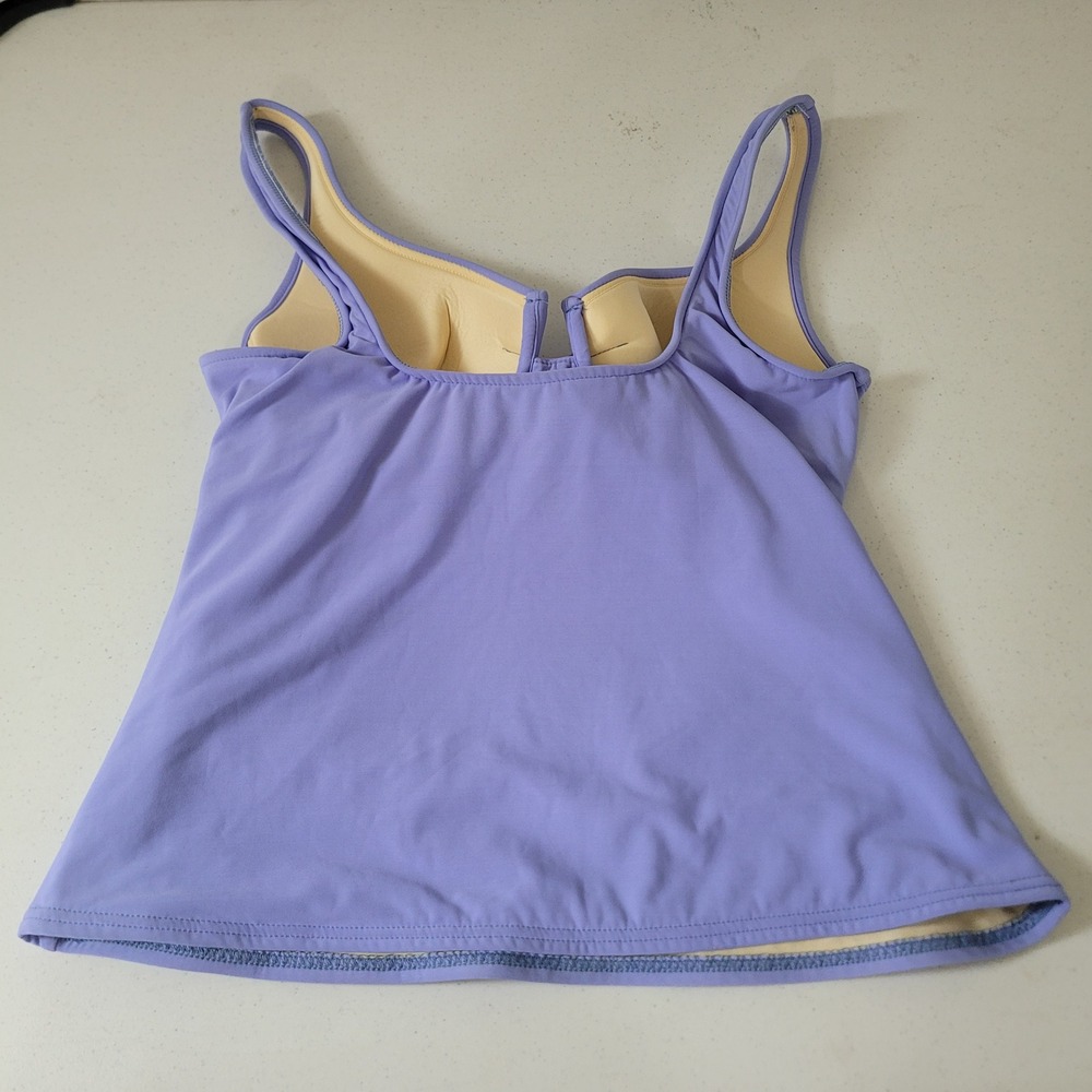 Miraclesuit Size 14 Tankini Top Women Lavender Ruched Wrap Underwire Swimwear - Picture 2 of 8